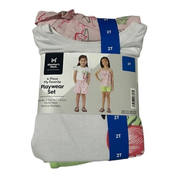 Member's Mark Girl's Infant/Toddler 4 Piece My Favorite Mix & Match Playwear Set - Picture 1 of 3